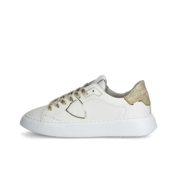 PHILIPPE MODEL Temple Slip Resistant Low Top Skateboard Shoes Women's White Gold