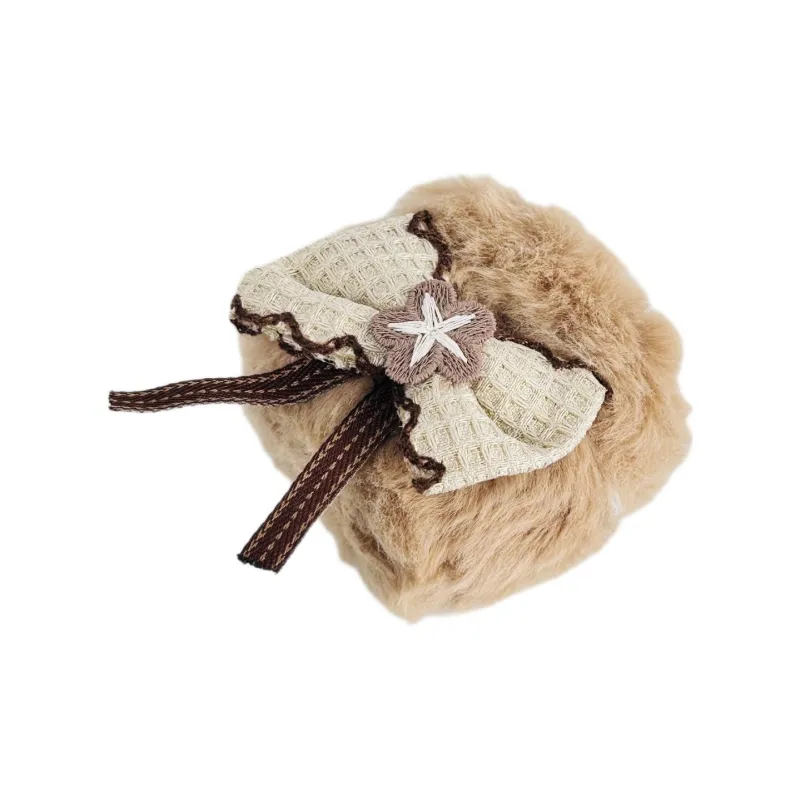 Sopi Compatibility With Apple AirPods 4/2/3/4th Generation/AirPods Pro/Pro 2 Plush Brown Plush Bowknot Headphone Cases-3