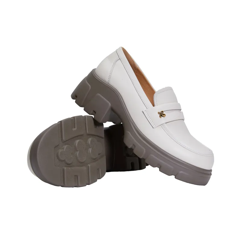 PT'SON Loafers Women's Black, White-2