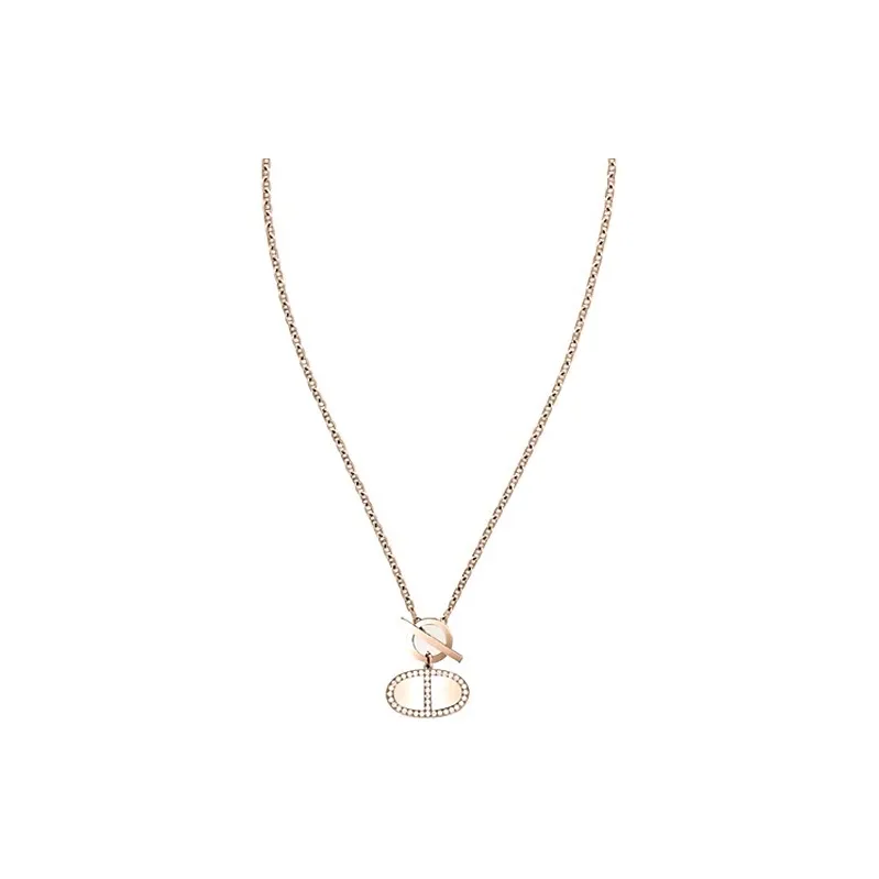 HERMES Diamond Necklaces Women's Rose Gold-1