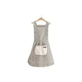 Straps Cotton-Linen Blend Stripes Handkerchief Princess Dress[Light Coffee]