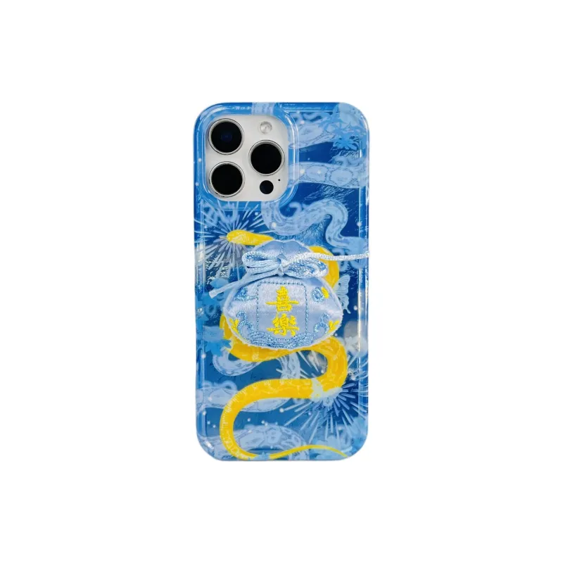 Wei Xin Acrylic Material Snake Year Charm Stand Phone Cases Compatible With IPhone 16/15 Pro Max/Apple 13/14 Pro/Max-16