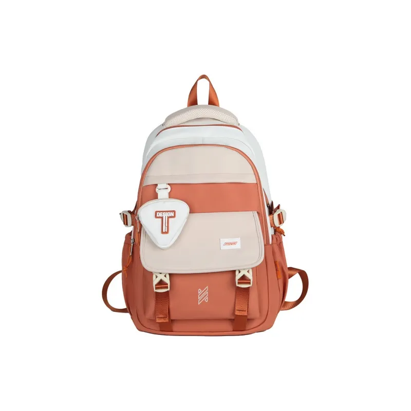 NOMK Nylon Carry Backpack Unisex Red/Green/Orange/Black/Dark Khaki/Light Khaki-7