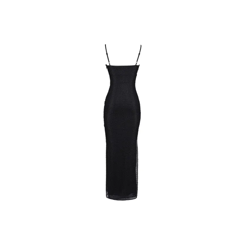 HOUSE OF CB Calla Slip Dress Women's BLACK/Black-1