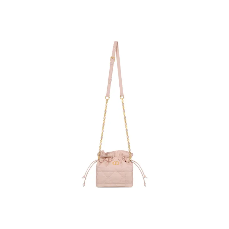 DIOR Miss Caro Sheepskin Bucket Bags Shoulder Bags Mini Women's Rouge Pink-1