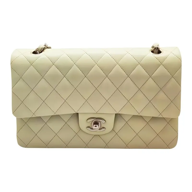 CHANEL Classic Flap CF Lambskin Crossbody Bags Medium Size Women's Green-0