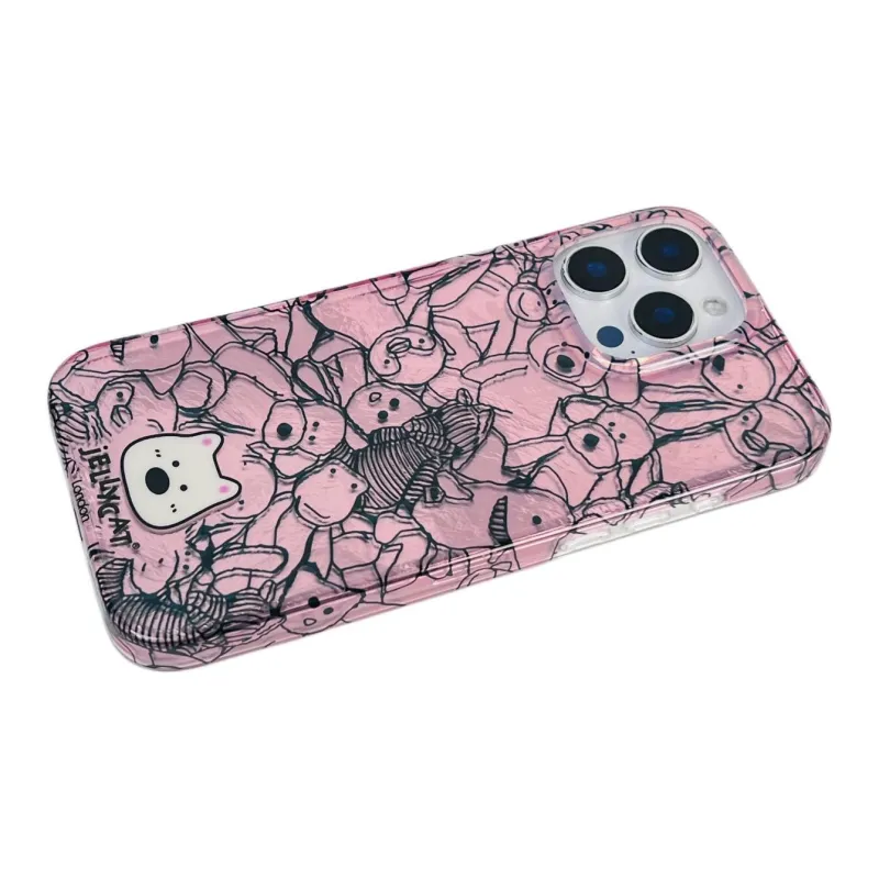 Sopi Acrylic Material Pink Tin Foil Textured Lines Phone Cases Compatible With IPhone 16/15 Pro Max/Apple 13/14 Pro/Max-3