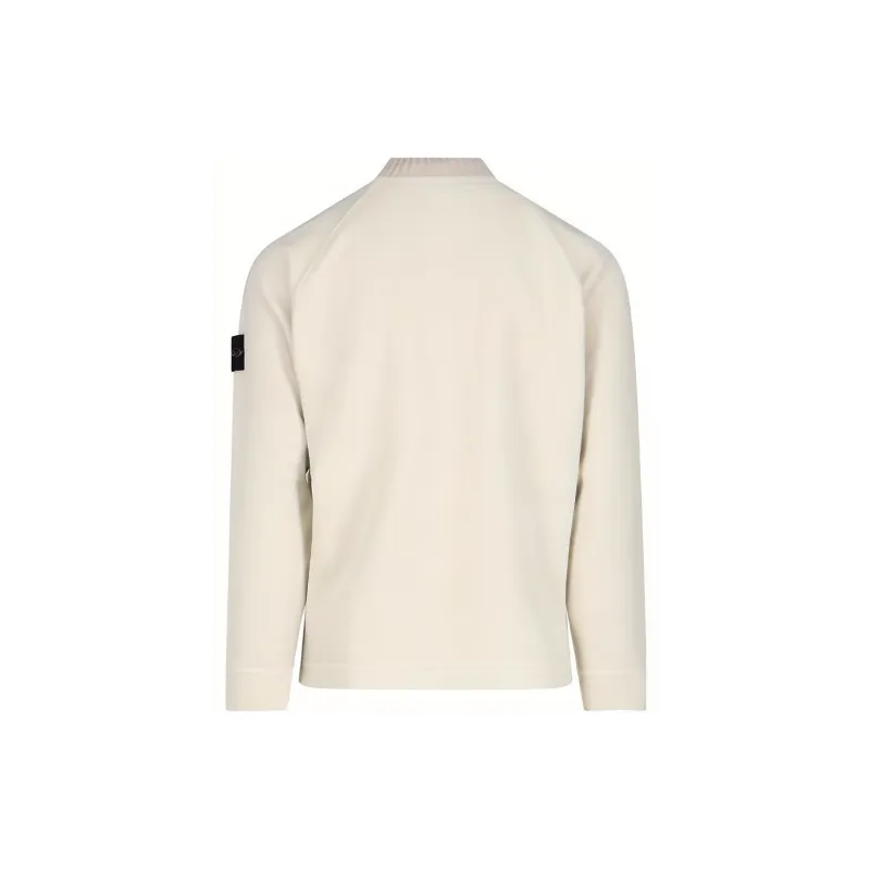 STONE ISLAND Compass Motif Mock Neck Layered Sweatshirt-1