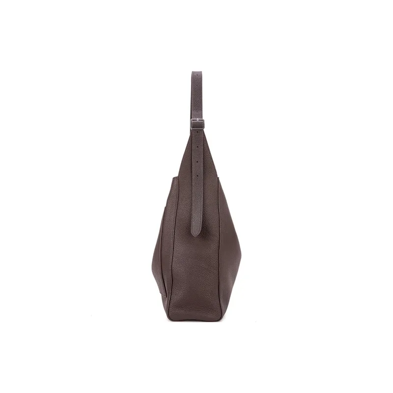 VENOF Top Grain Cow Leather Shoulder Bag Regular Women's Time Black/Elegant Coffee-10