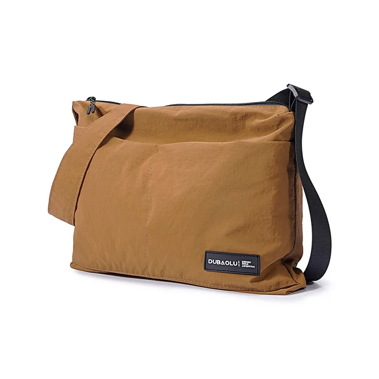 Dubaolu Fabric Shoulder Bag Medium Size Unisex Black/Curry-13