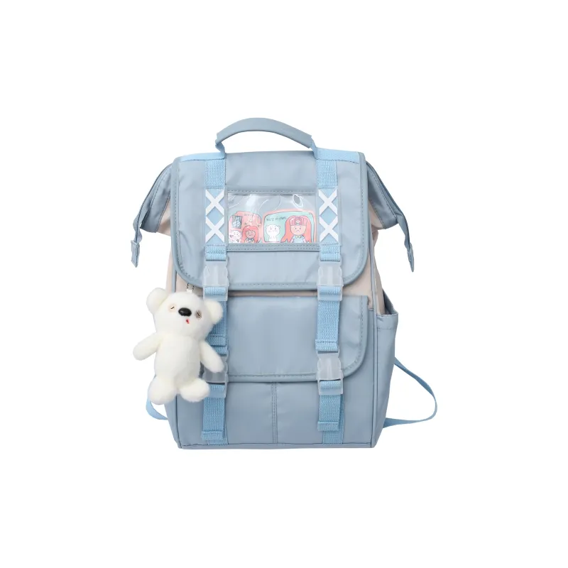 URBAN FOREST Nylon Backpack Regular Women's Black/Violet/Khaki/Light Green/Sky Blue-5