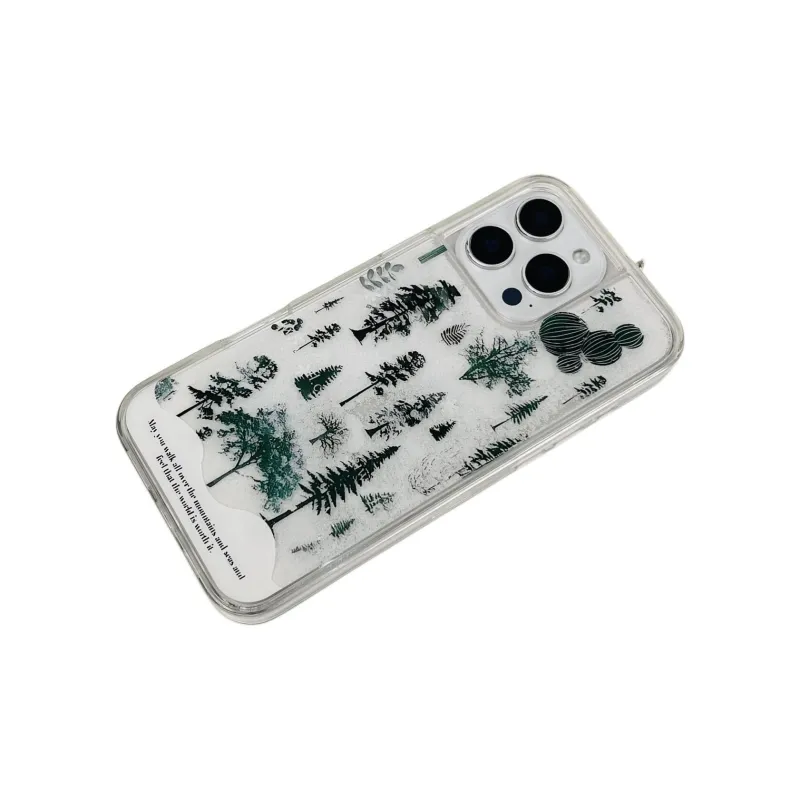 Sopi Acrylic Material Pine Snowflake Driftwood Phone Cases Compatible With IPhone 16/15 Pro Max/Apple 13/14 Pro/Max-3