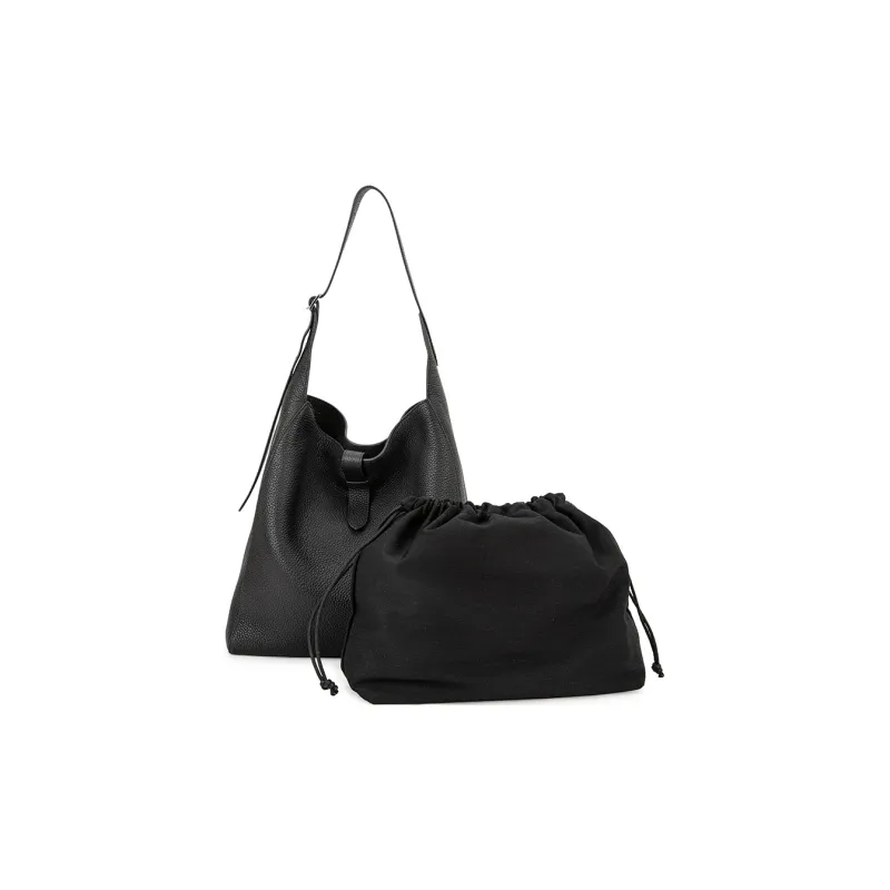 VENOF Top Grain Cow Leather Shoulder Bag Regular Women's Time Black/Elegant Coffee-1