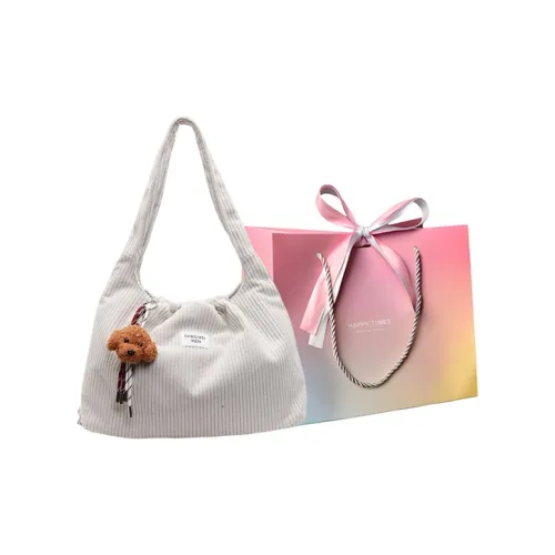 Yalu Polar Fleece Shoulder Bag Regular Women's White/Black/Coffee