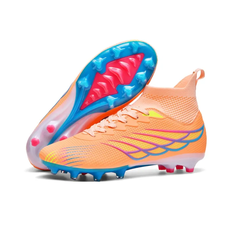 Kuding Non slip Support High Top Kids' Soccer Shoes Teenagers-13