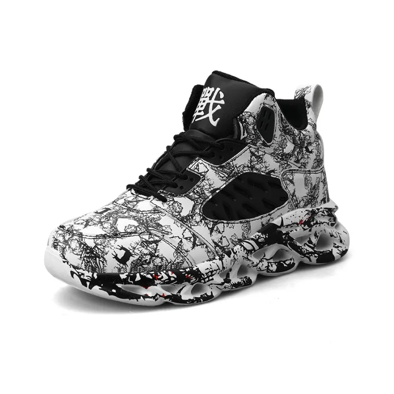 PNKE Anti-Slip And Wear-Resistant Lightweight Height Increasing Mid-Top Chunky Sneakers Men's-5