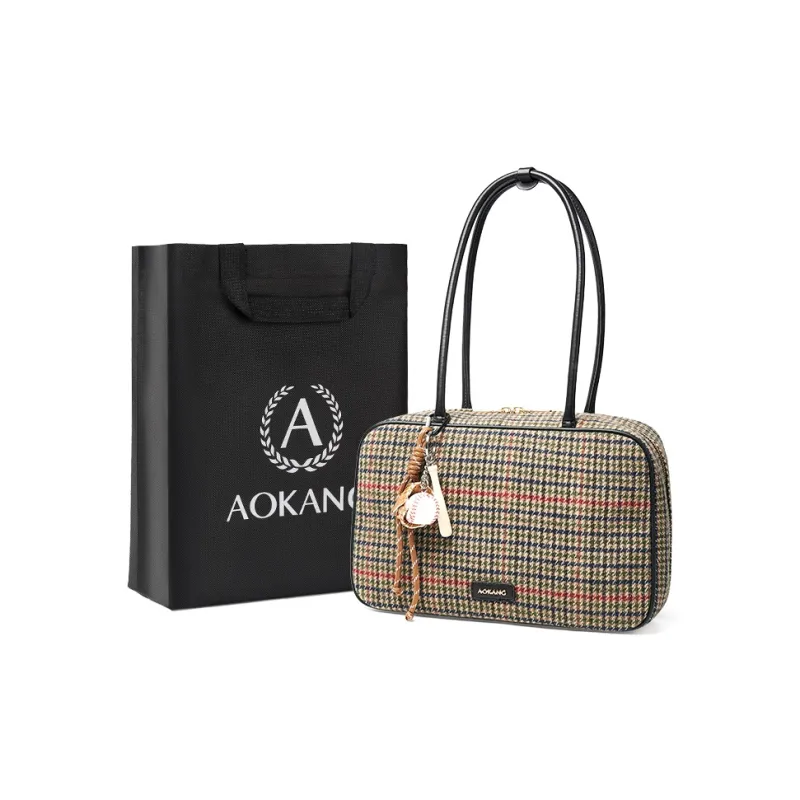 AOKANG Fabric Tote Shoulder Bag, Shoulder Bag, Bowling Bag Large Size Women's Ebony/Tale Green-5