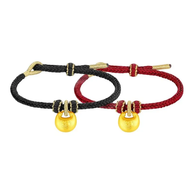ZHIAIYONGHENG Versatile Unique Individual Niche Small Fu Pendant 999 Solid Gold Fixed Price Bracelets Unisex-5