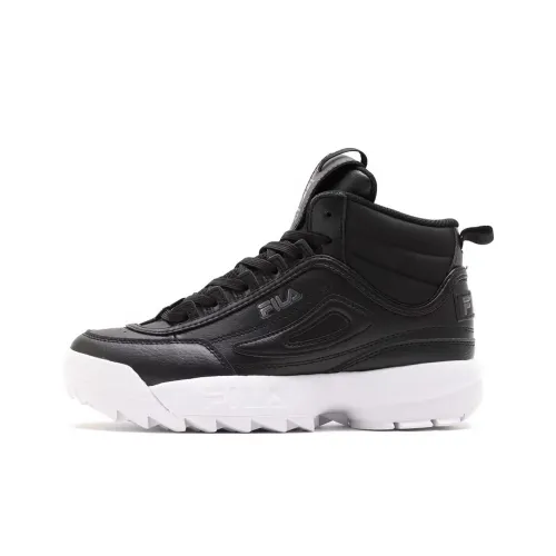 FILA Disruptor 2 Anti-Slip Wear-Resistant Mid-Top Casual Shoes Unisex Black