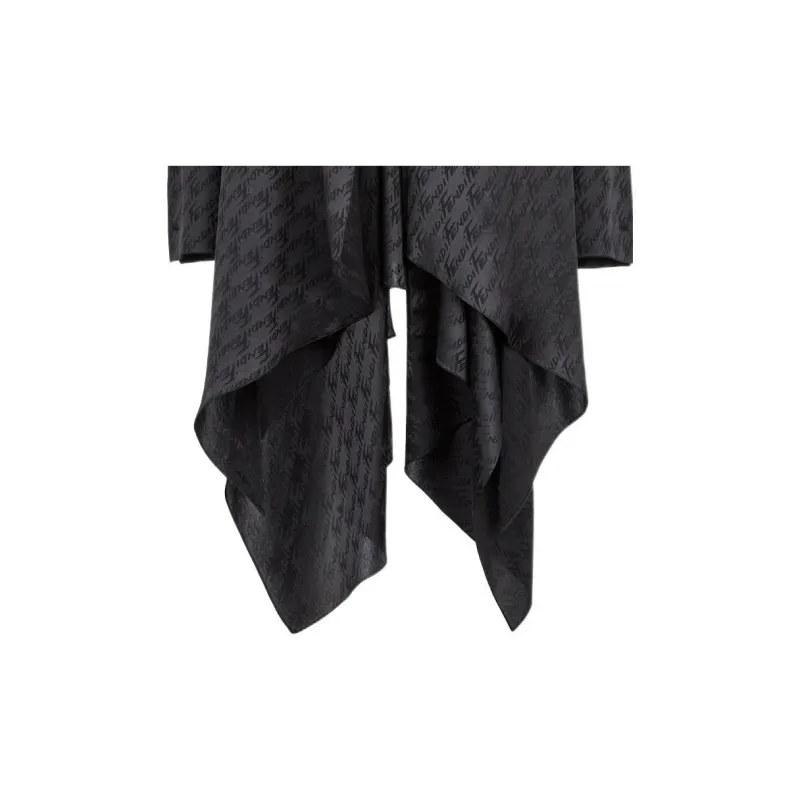 FENDI SS22 Long Sleeved Dress Women's Black-5