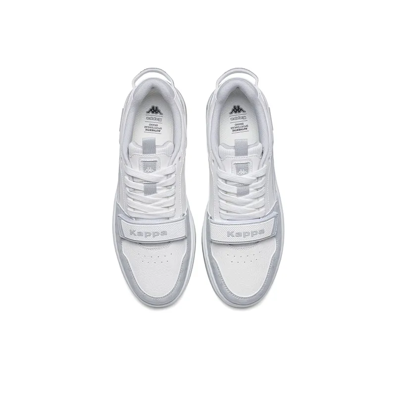 Kappa Anti Slip Wear Resistant Low Top Skateboard Shoes Unisex Classic White Shell Gray-3