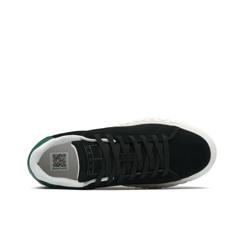 Tommy Hilfiger Tjm Suede Outsole Abrasion Resistant Low Top Skateboard Shoes Men's Black-4