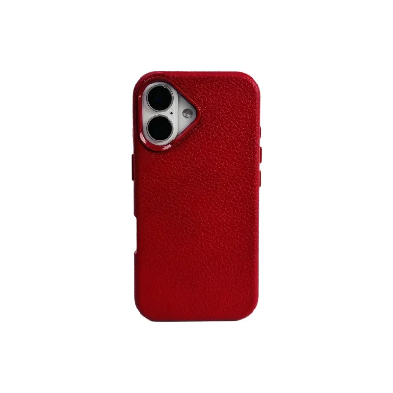 Sopi Leather Material Solid Color Litchi Grain Phone Cases Compatible With IPhone 16/15 Pro Max/Apple 13/14 Pro/Max-12
