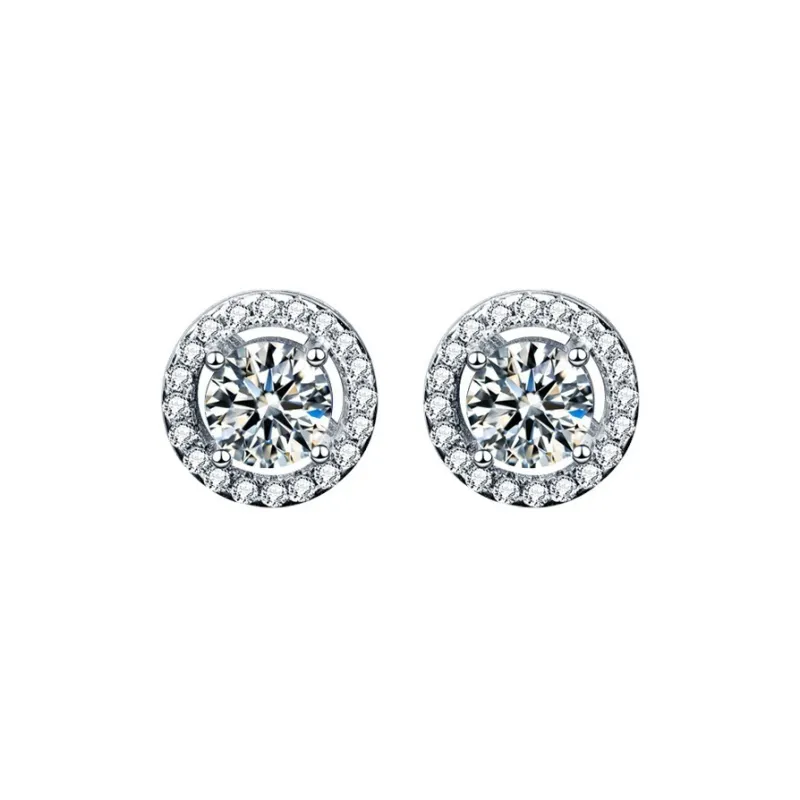 WUMZK 925 Sterling Silver Stud Earrings Women's-5