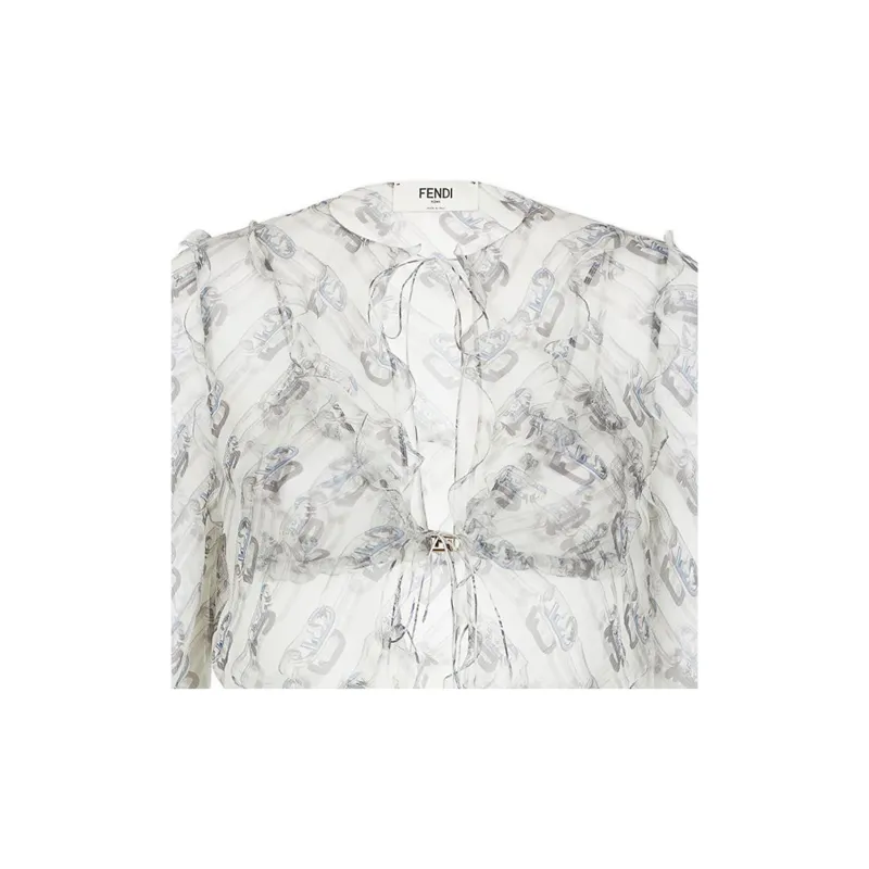 FENDI Crop Tops Women's White-4