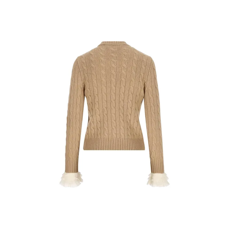 Valentino Ruffled Crewneck Jumper-1