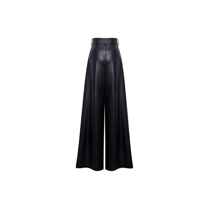 IDPAN Leather Pants Women's Black-1