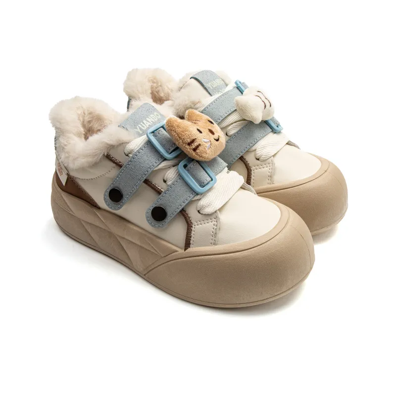 STAE Warm Lightweight Support Height Increasing Low-Top Casual Shoes Women's-32