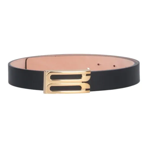 Victoria Beckham Calfskin Leather Belts Women's Black Width 3CM