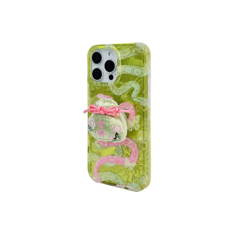 Wei Xin Acrylic Material Snake Year Charm Stand Phone Cases Compatible With IPhone 16/15 Pro Max/Apple 13/14 Pro/Max-26