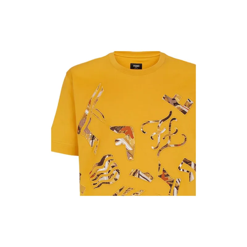 FENDI T-Shirts Men Yellow-3