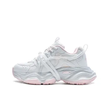 Kappa Back to Back Anti Slip Wear Resistant Low Top Chunky Sneakers Women's White Pink