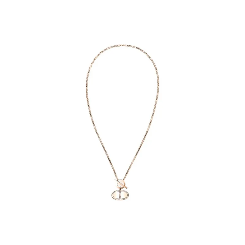 HERMES Diamond Necklaces Women's Rose Gold-0