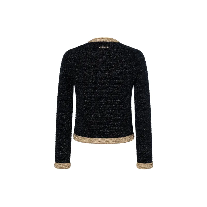 MIU MIU Long Sleeved Crewneck Cardigan-1