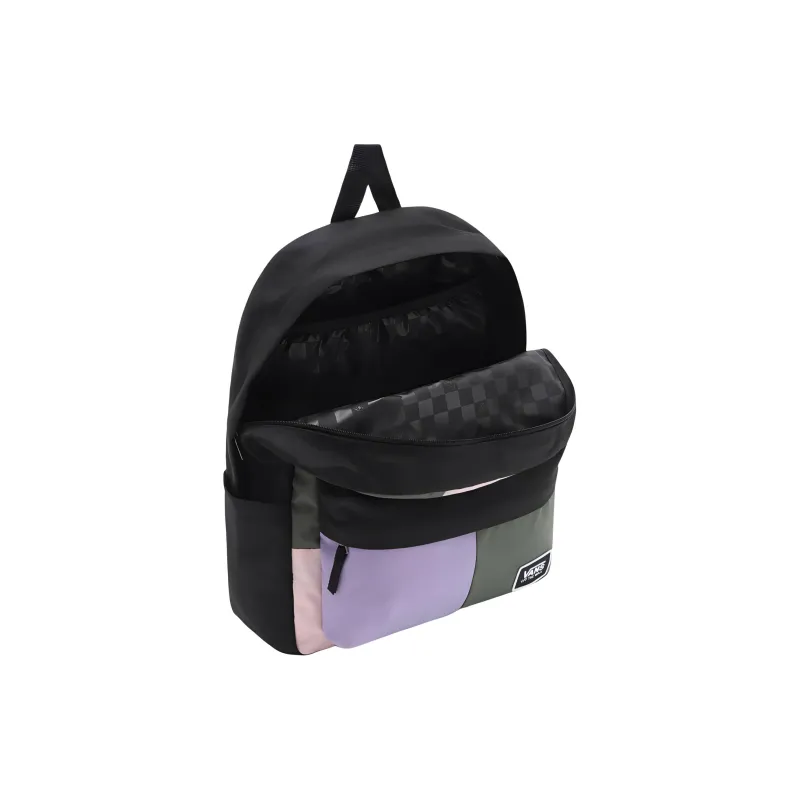 Vans Polyester Backpack Regular Unisex Black Patchwork-1