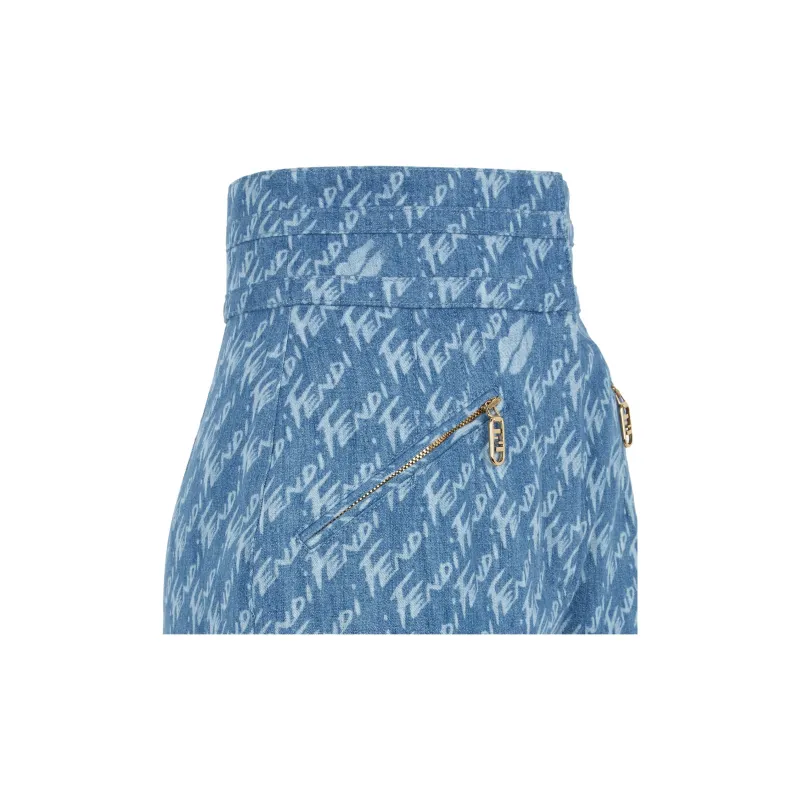 FENDI Casual Shorts Women's Light Blue-4
