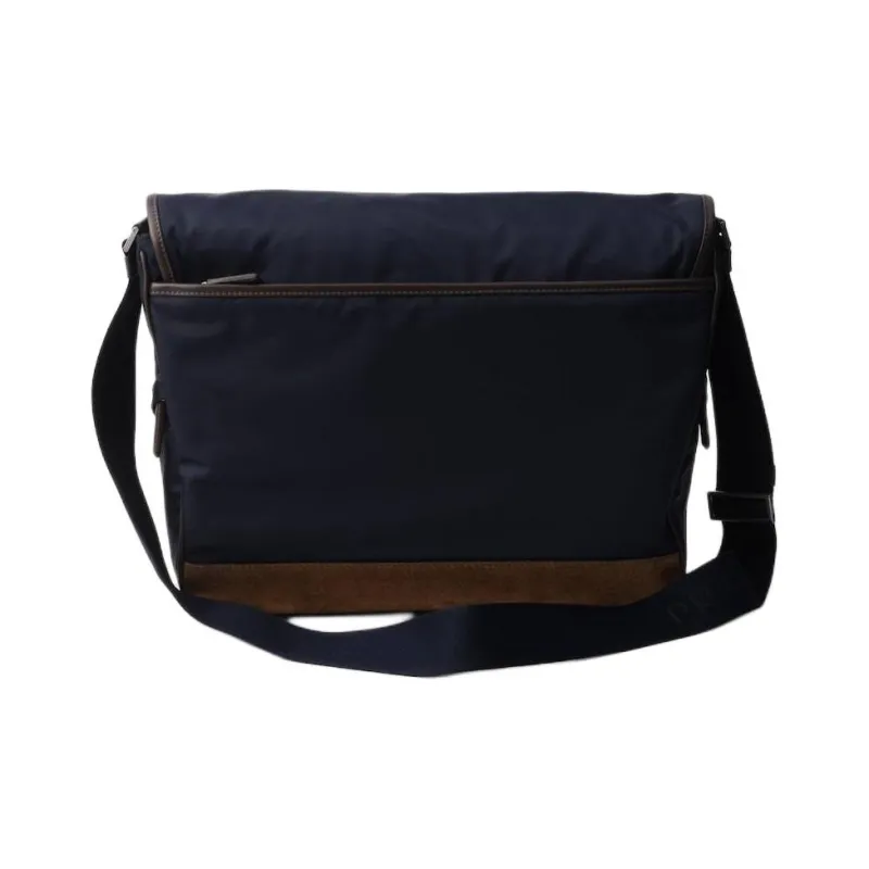 PRADA Re Nylon Recycled Polyamide Messenger Bag, Shoulder Bag Men's Blue & Coffee-2