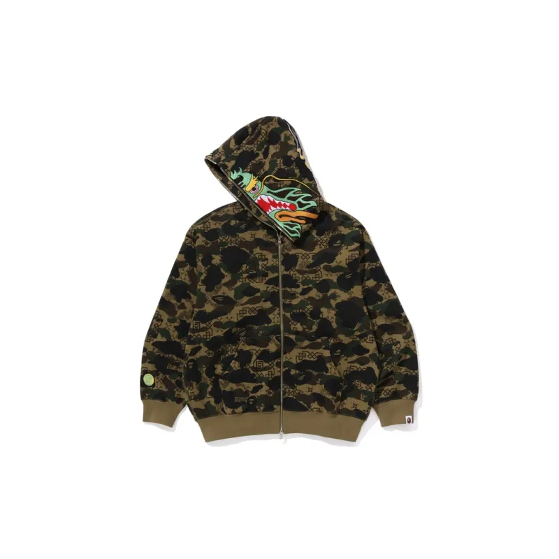 Bape X Clot Camo Shark Full Zip Hoodie-1