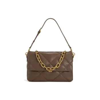 CLEVER& KETCH PU Shoulder Bag Shoulder Bag Medium Size Women's Coffee/Black/Ecru