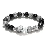 Sterling Silver Fortune Blessing Snake-Black