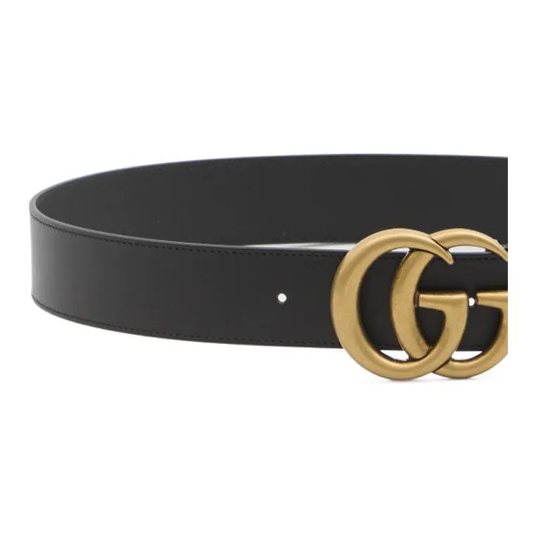 GUCCI Leather Belts Women's Black Width  4CM-2