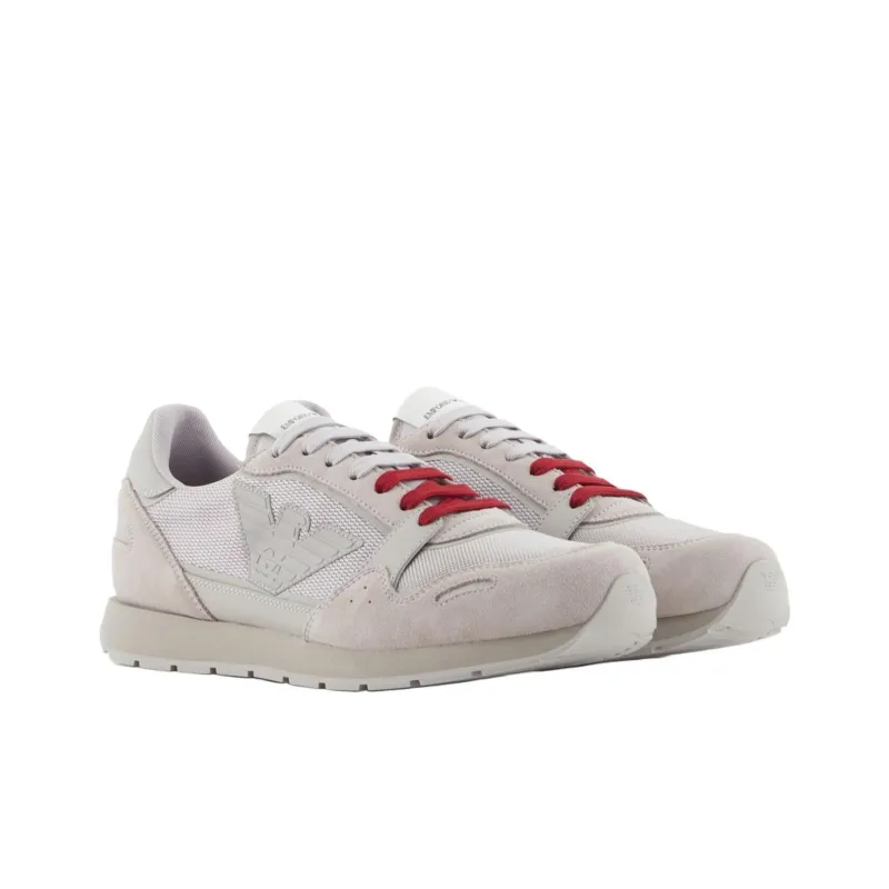 EMPORIO ARMANI Eagle-patch Suede-panelled Sneakers-1