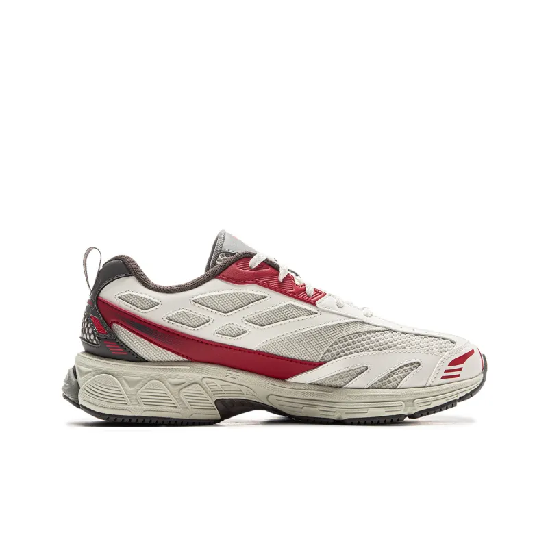 LiNing Shake 2.0 Cushioned Slip Resistant Abrasion Resistant Low Top Casual Running Shoes Men's Silver Red-1