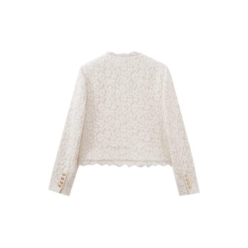 SHUIYUNJIAN Cropped Coats Women's Beige Apricot-1