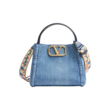 Valentino GARAVANI Denim One Shoulder Handbags Medium Size Women's Blue