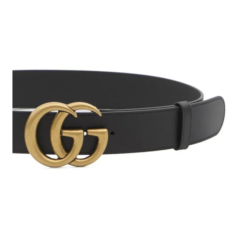 GUCCI Leather Belts Women's Black Width  4CM-1